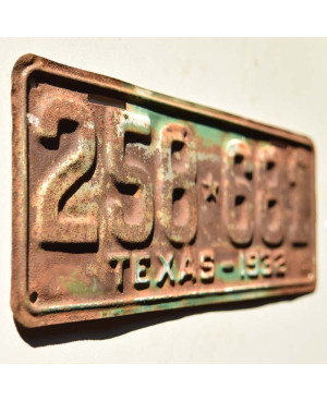 Americká ŠPZ Texas 1932 Rusty 258-681