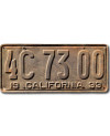 Americká ŠPZ California 1933 Rusty 4C 73 00