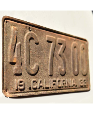 Americká ŠPZ California 1933 Rusty 4C 73 00