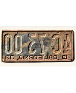 Americká ŠPZ California 1933 Rusty 4C 73 00