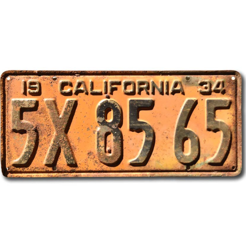Americká ŠPZ California 1934 Yellow 5X 8565