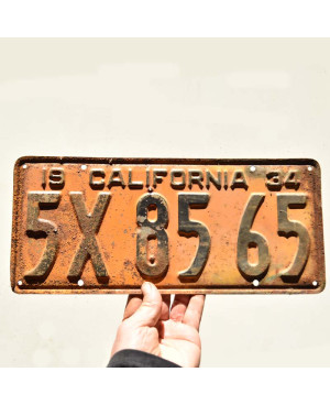 Americká ŠPZ California 1934 Yellow 5X 8565