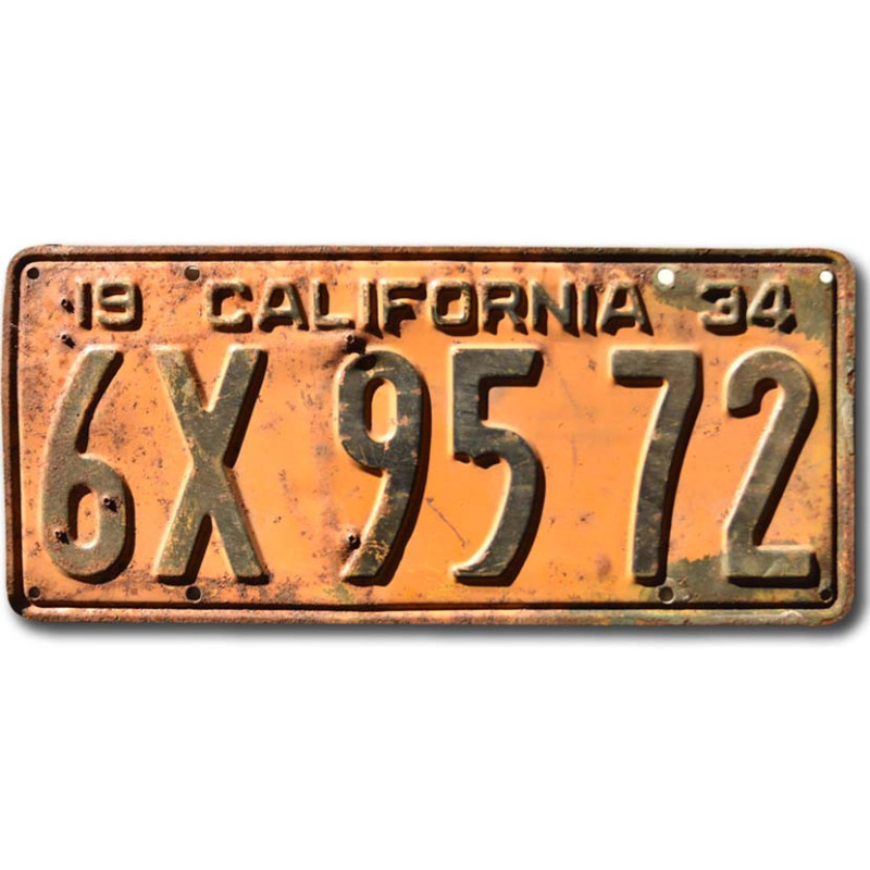Americká ŠPZ California 1934 Yellow 6X 9572
