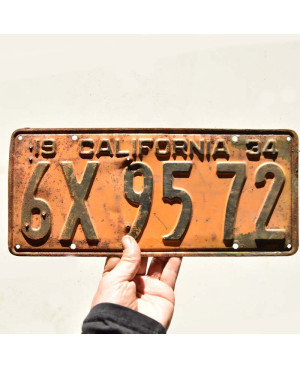 Americká ŠPZ California 1934 Yellow 6X 9572