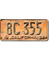 Americká ŠPZ California 1932 Yellow 8C 355