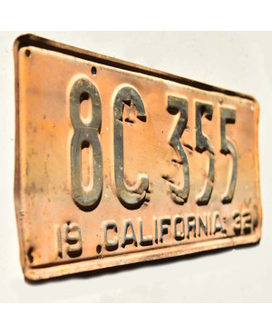 Americká ŠPZ California 1932 Yellow 8C 355