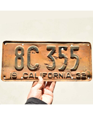 Americká ŠPZ California 1932 Yellow 8C 355
