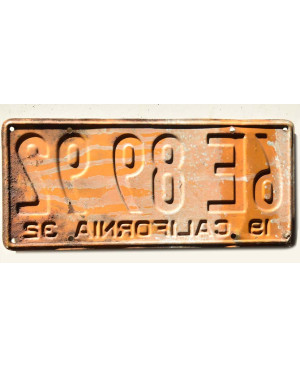 Americká ŠPZ California 1932 Yellow 6E 8992