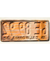 Americká ŠPZ California 1932 Yellow 6E 8992
