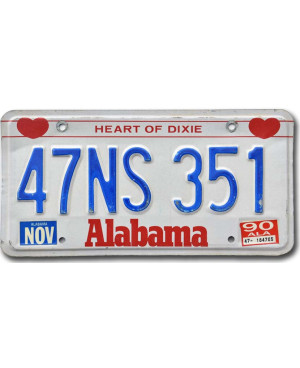 Americká ŠPZ Alabama Heart