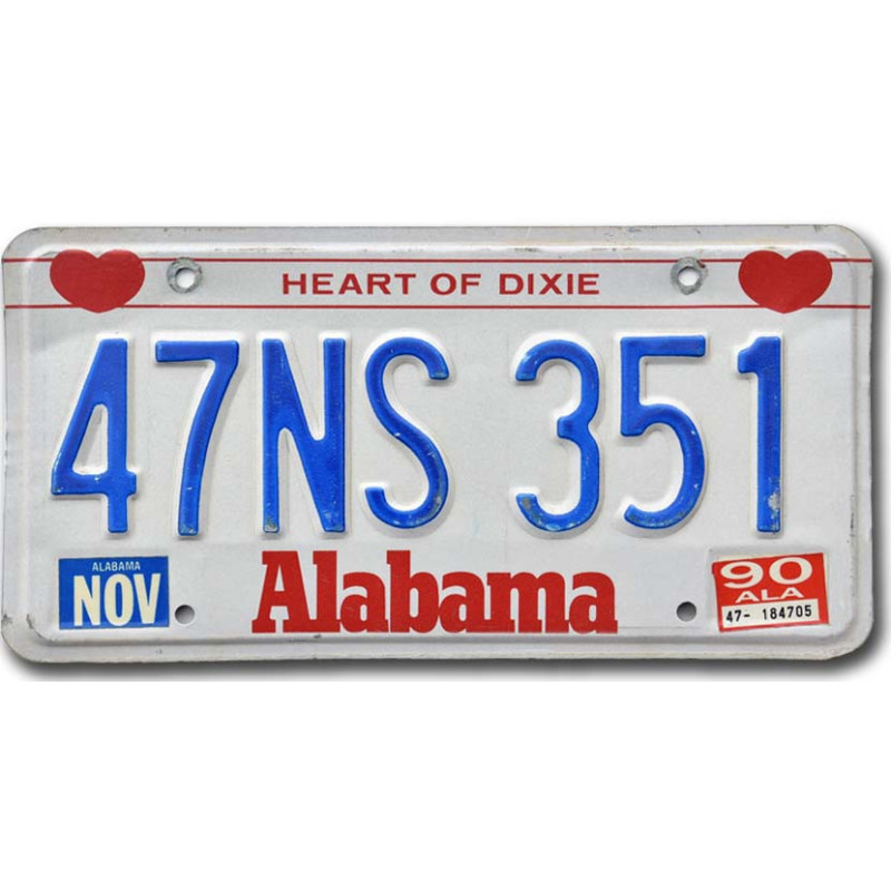 Americká ŠPZ Alabama Heart