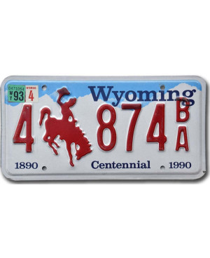 Americká ŠPZ Wyoming Bronco Centennial 4 874BA