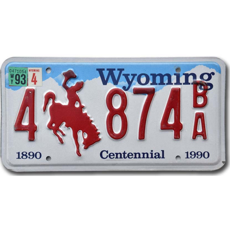 Americká ŠPZ Wyoming Bronco Centennial 4 874BA