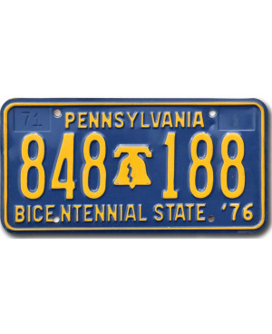 Americká ŠPZ Pennsylvania 1976 Bicentennial 848 188