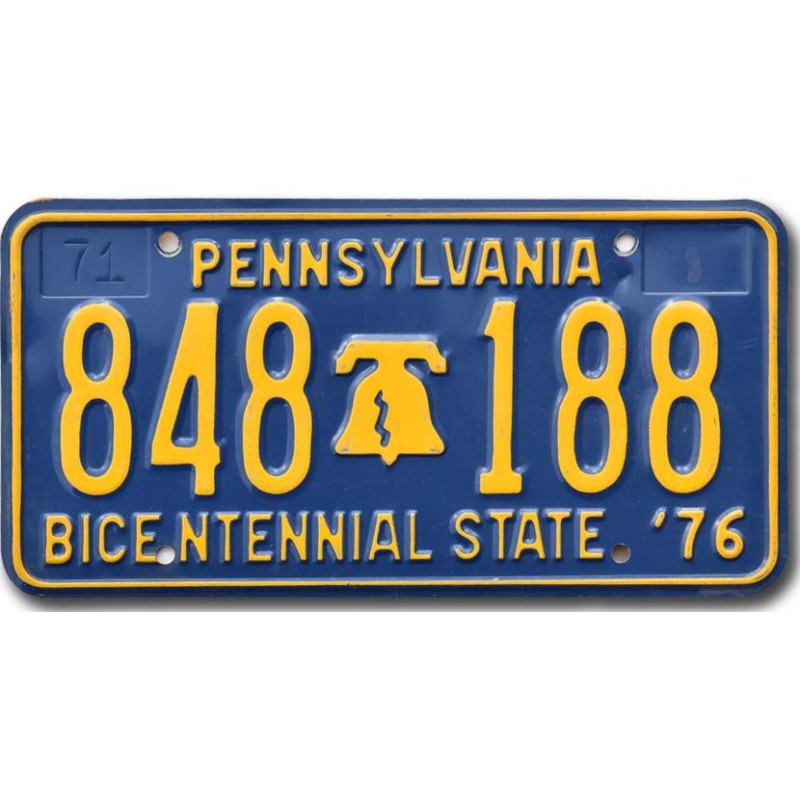 Americká ŠPZ Pennsylvania 1976 Bicentennial 848 188