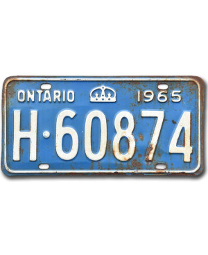 Kanadská ŠPZ Ontario 1965 Blue H-60874