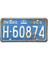 Kanadská ŠPZ Ontario 1965 Blue H-60874
