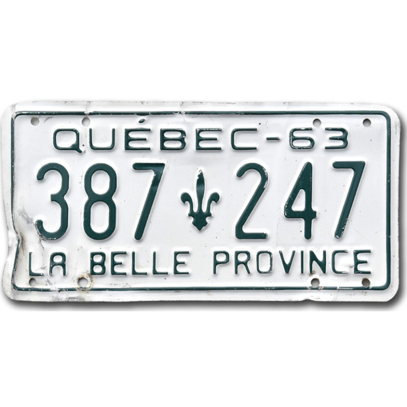 Kanadská ŠPZ Quebec 1963 La Belle 387-247