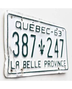 Kanadská ŠPZ Quebec 1963 La Belle 387-247