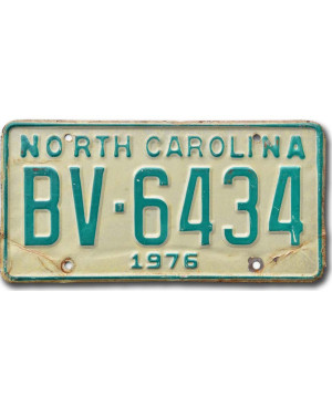 Americká ŠPZ North Carolina 1976 Green BV-6434