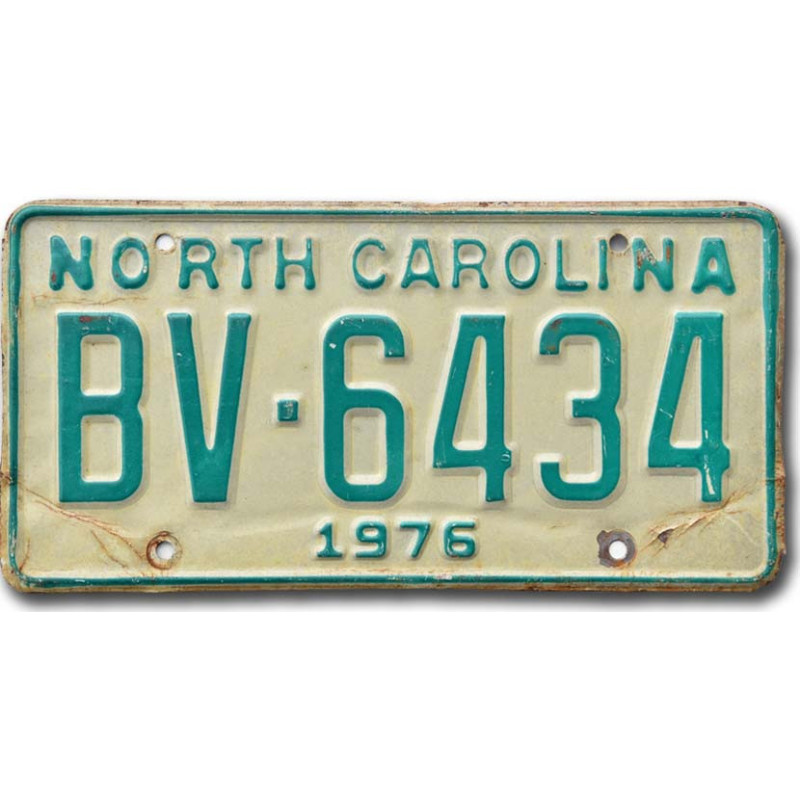 Americká ŠPZ North Carolina 1976 Green BV-6434