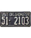 Americká ŠPZ Oklahoma Visit 1959 Black 51-2103