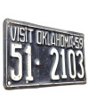 Americká ŠPZ Oklahoma Visit 1959 Black 51-2103