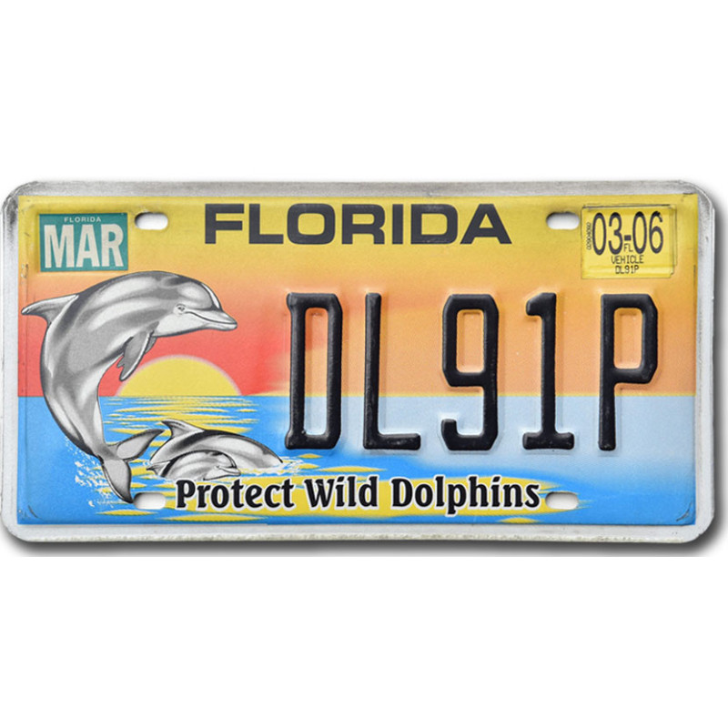Americká ŠPZ Florida Protect Wild Dolphins DL91P