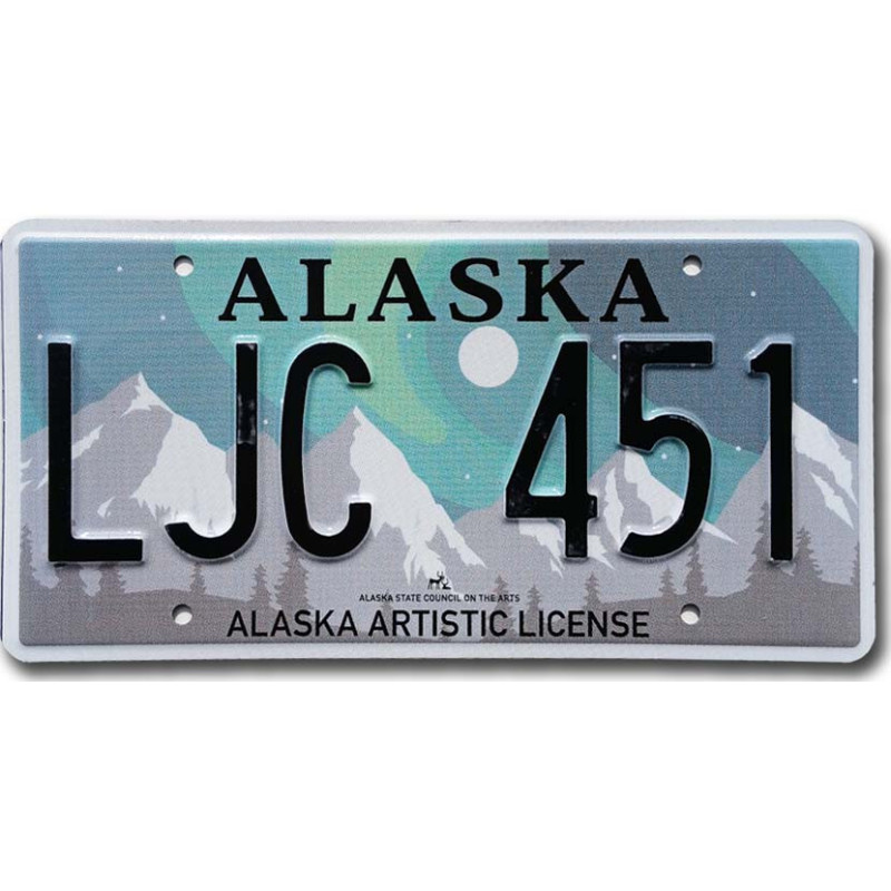 Americká ŠPZ Alaska Aurora Borealis LJC 451