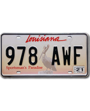 Americká ŠPZ Louisiana Sportsman´s Paradise 978 AWF