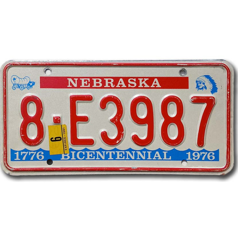 Americká ŠPZ Nebraska Bicentennial 8-E3987
