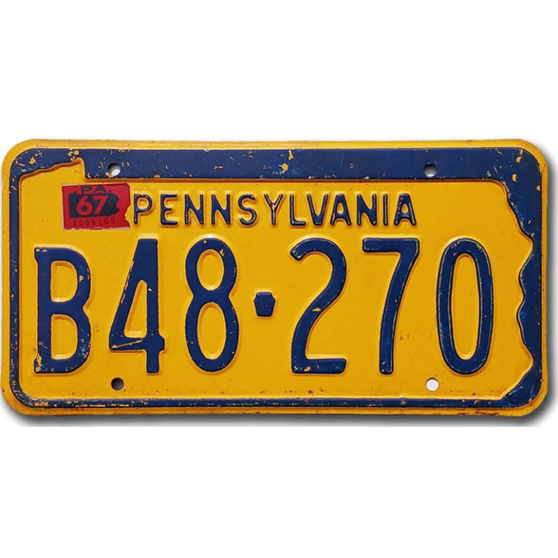 Americká ŠPZ Pennsylvania 1967 Yellow B48-270