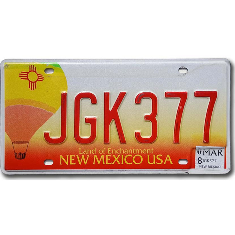 Americká ŠPZ New Mexico Balloon JGK 377