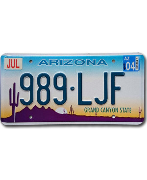 Americká ŠPZ Arizona Grand Canyon 989-LJF