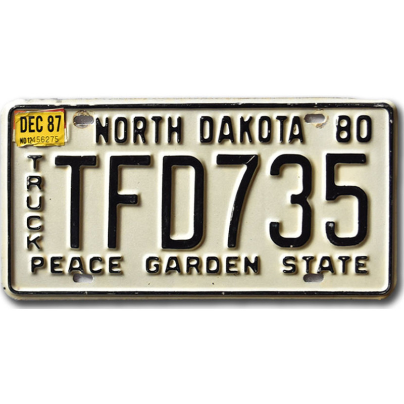 Americká ŠPZ North Dakota 1980 Peace Garden TFD735