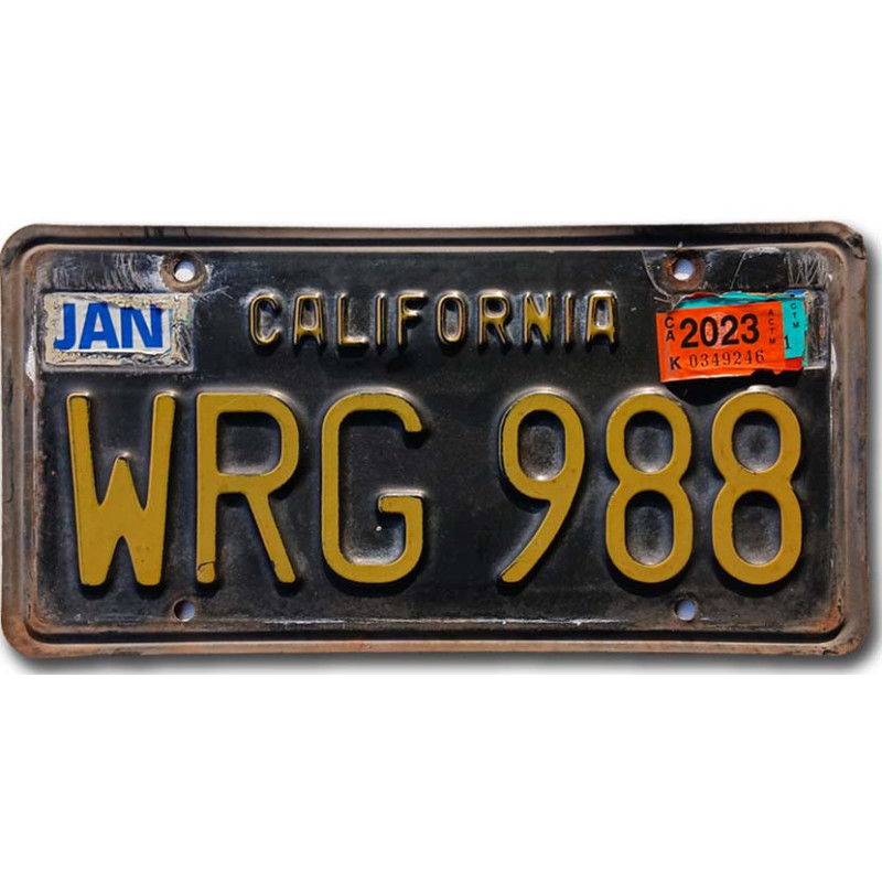 Americká ŠPZ California Black WRG 988