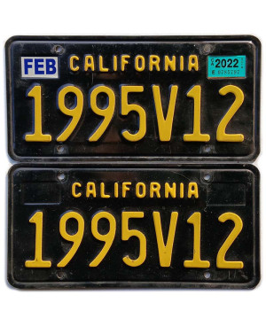 Americká ŠPZ California Black 1995V12 pár