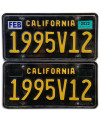 Americká ŠPZ California Black 1995V12 pár
