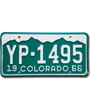 Americká ŠPZ Colorado 1966 Mountains YP-1495