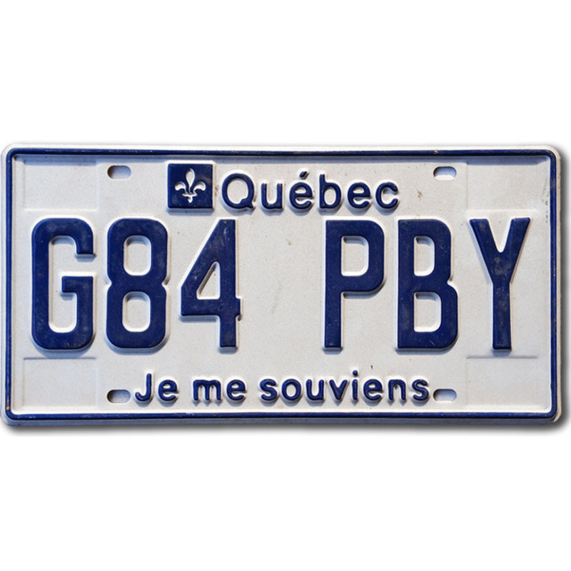 Kanadská ŠPZ Quebec Je Me Souviens G84 PBY