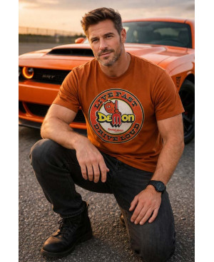 Pánske tričko Dodge Demon Live Fast Orange