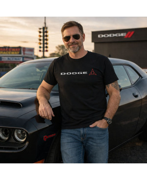 Pánske tričko Dodge Fratzog logo Black