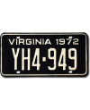 Americká ŠPZ Virginia 1972 Black YH4-949