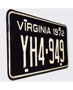 Americká ŠPZ Virginia 1972 Black YH4-949