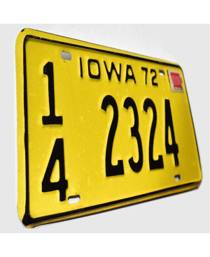 Americká ŠPZ Iowa 1972 Yellow 14 2324