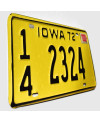 Americká ŠPZ Iowa 1972 Yellow 14 2324