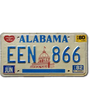 Americká ŠPZ Alabama 1980 Capitol EEN 866
