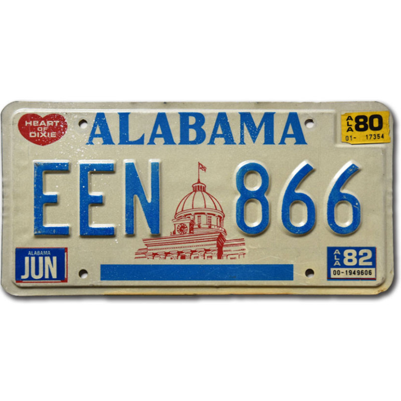 Americká ŠPZ Alabama 1980 Capitol EEN 866