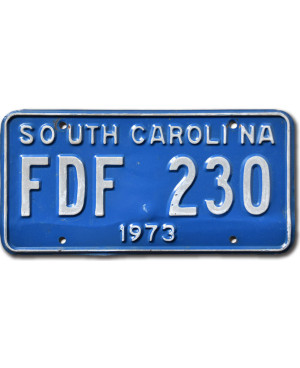 Americká ŠPZ South Carolina 1973 Blue FDF 230
