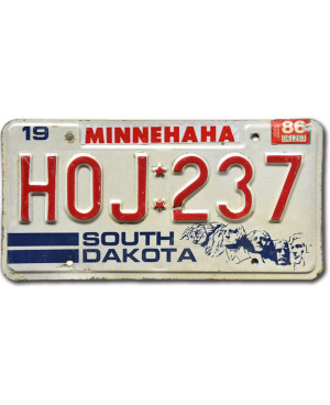 Americká ŠPZ South Dakota 1986 Faces HOJ 237
